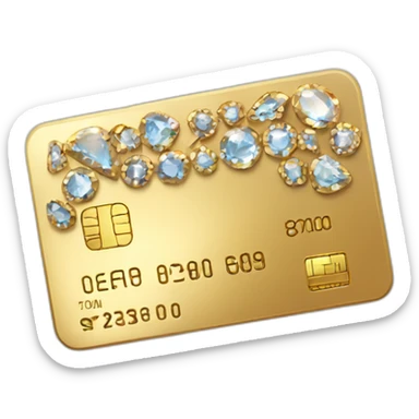 gold credit card with gems sticker