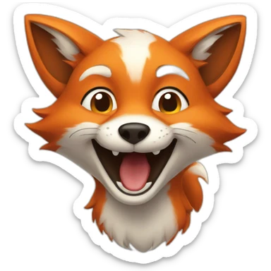 smiling fox sticker