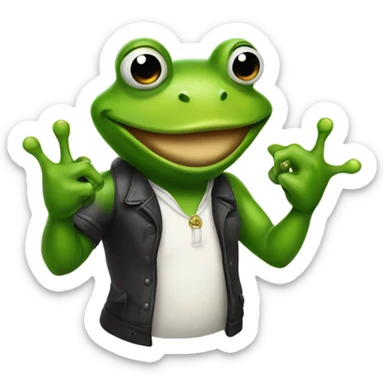 Frog doing a gang sign sticker