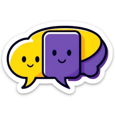 Purple speech bubble saying “WANT” sticker