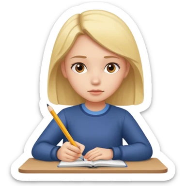 a girl studying sticker