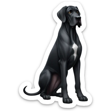Black Great Dane sticker