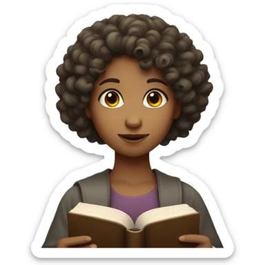 Curly haired girl with a bible in her hands sticker