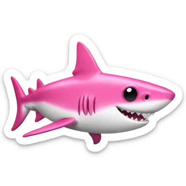 Pink shark with sunglasses sticker