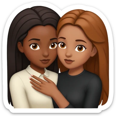 Black girl grabbing another black girl sticker