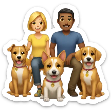 family yellow pets sticker