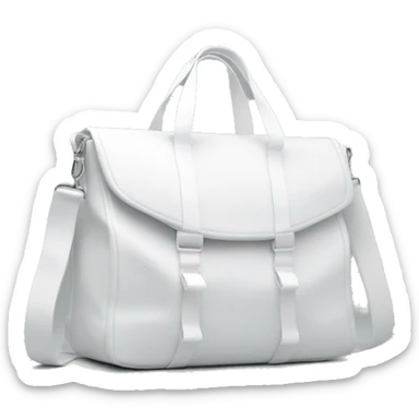 all white shoulder gym bag, white strap sticker