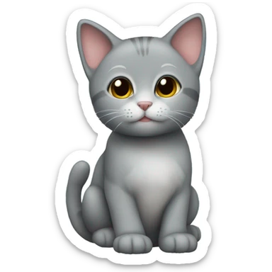 a small gray kitty on argentina flag  sticker