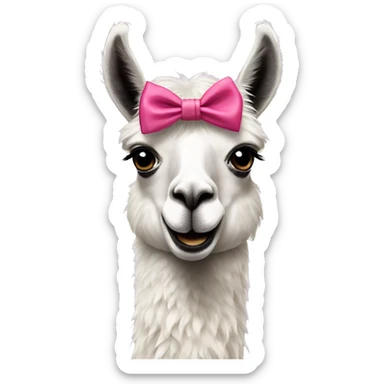Llama wearing a bow  sticker