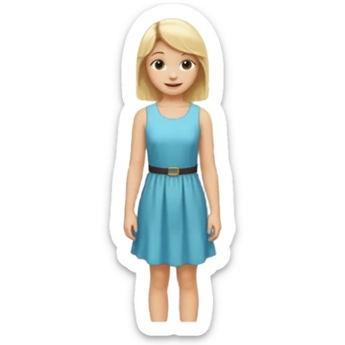generate an emoji a blond girl next to a kerb sticker