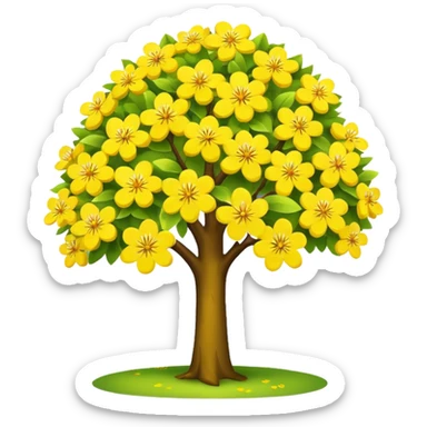 yellow blossom tree sticker