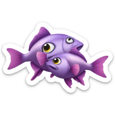 Three fishes in a row sticker