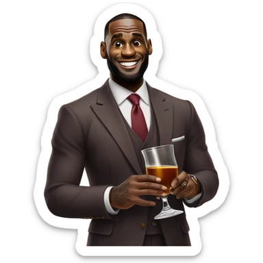 lebron drinking hennessy  sticker