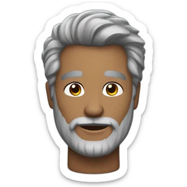 Handsome man with mostly black and a little grey hair and beard sticker