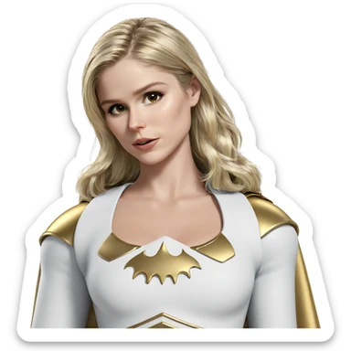 blonde girl in armor cape sticker