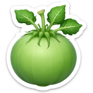 a whole kohlrabi, simple, clear sticker