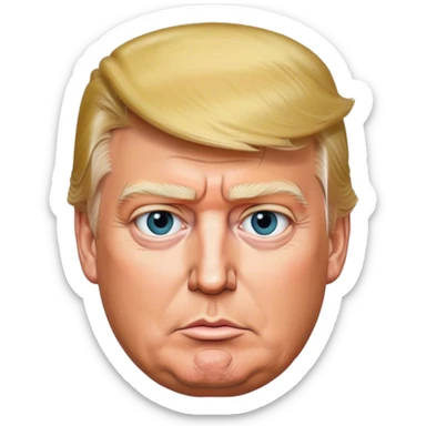 The photorealistic Donald Trump sticker