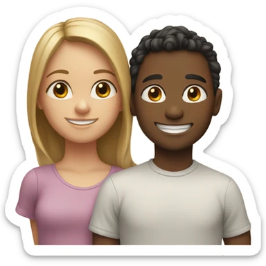 2 girls 1 boy smiling sticker