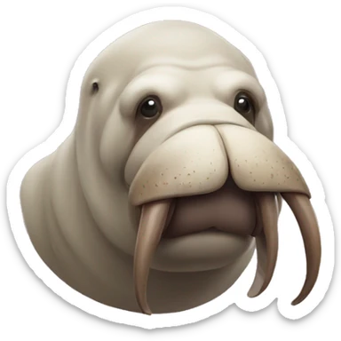 A walrus with a mask sticking out of its head instead of tusks sticker