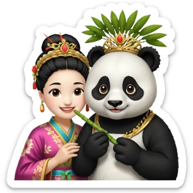 panda habit princesse chinoise sticker