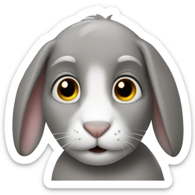 gray rabbit sticker