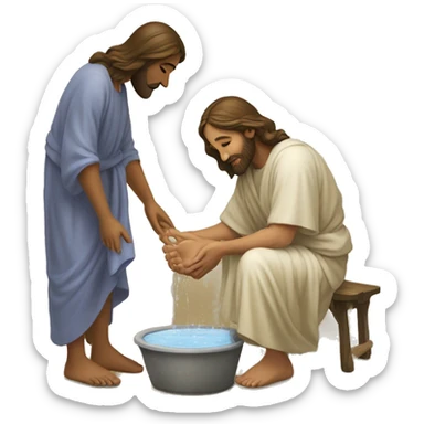 Jesus washing woman’s feet sticker