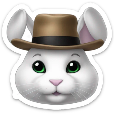 lapin avec un chapeau noir sticker