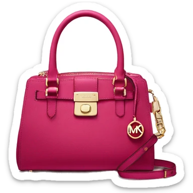 Realistic raspberry color Michael Kors satchel hand bag isolated. sticker