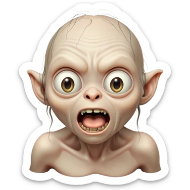 gollum shocked face, open mouth  sticker