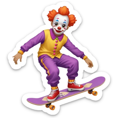 skater clown skating sticker