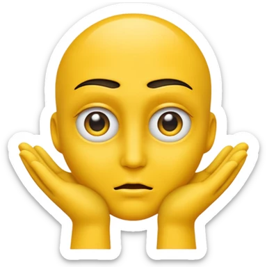 Visage jaune qui se frotte les mains avec un regard vicieux sticker