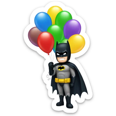 batman holding balloons sticker