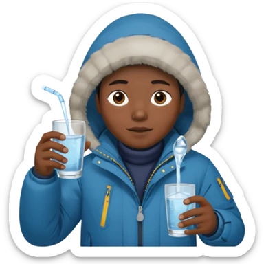 Antarctica person, eskimo glass sticker