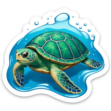 Une tortue voilée sticker