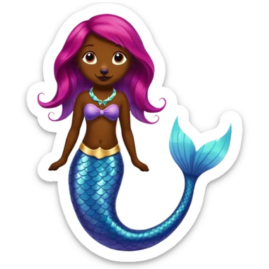 Dark dog with mermaid tail sticker