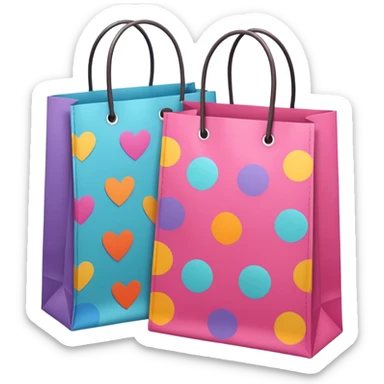 2 aesthetic shopping bag with pattern sticker