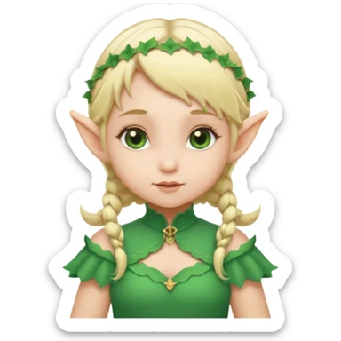 baby elf girl  blonde hair sticker