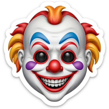 Mask – Painted clown mask with wide grin sticker