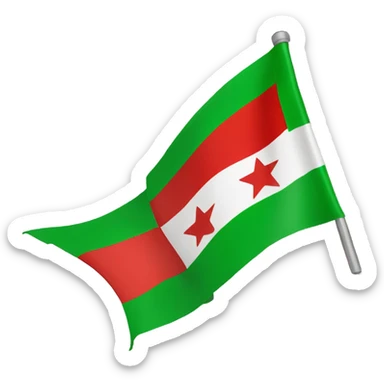 change this flag 🇸🇾 the top green the and three red stars in the middle  sticker