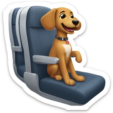 Dog flying in airplane sticker