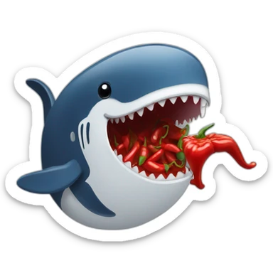 Whale eating a chili pepper sticker