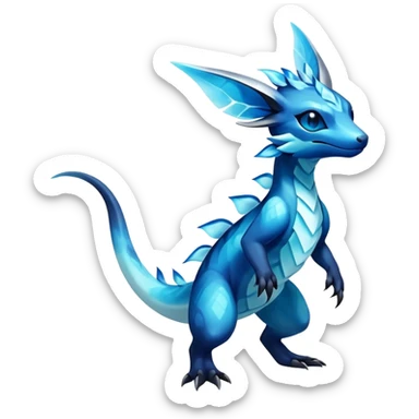 Colorful Dark Shiny Exotic Salandit-Aurorus-Glaceon-Fakémon-hybrid-creature (full body)  sticker