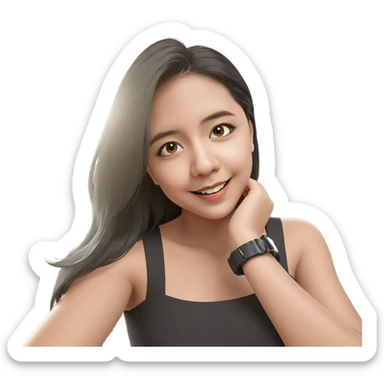 smiling girl in stylish hat sticker