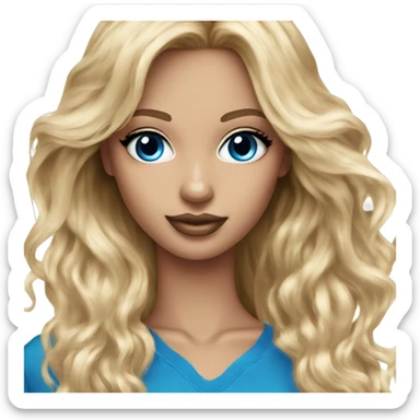 Realistic victoria secret model blonde blue eyes  sticker