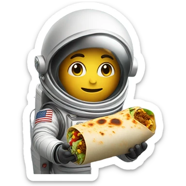 Spaceman with burrito  sticker