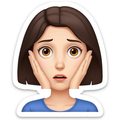 Stressed brunette woman sticker