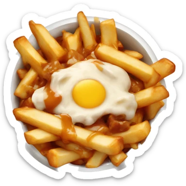 poutine qui mange du poulet sticker