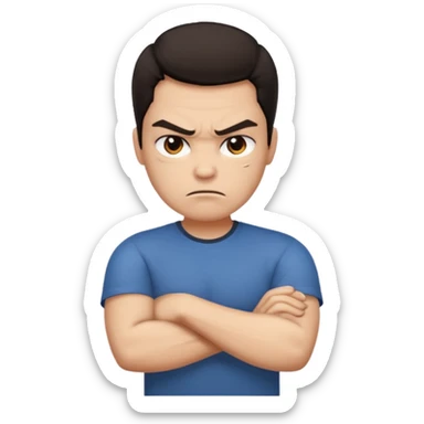 angry face with arms crossed sticker