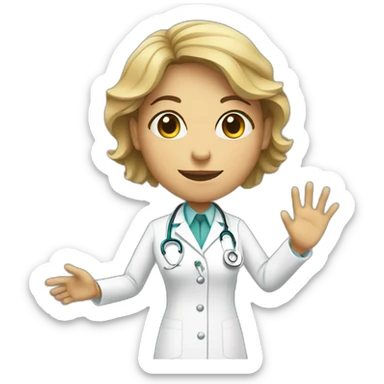 Tipping hand woman doctor sticker