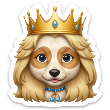 Blonde queen dog blue and hazel eye sticker